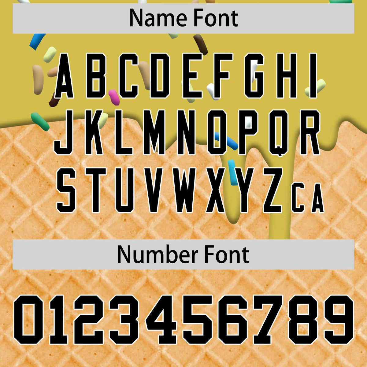 Custom Old Gold Black Ice Cream Pattern Personalized V-Neck Hockey Jersey