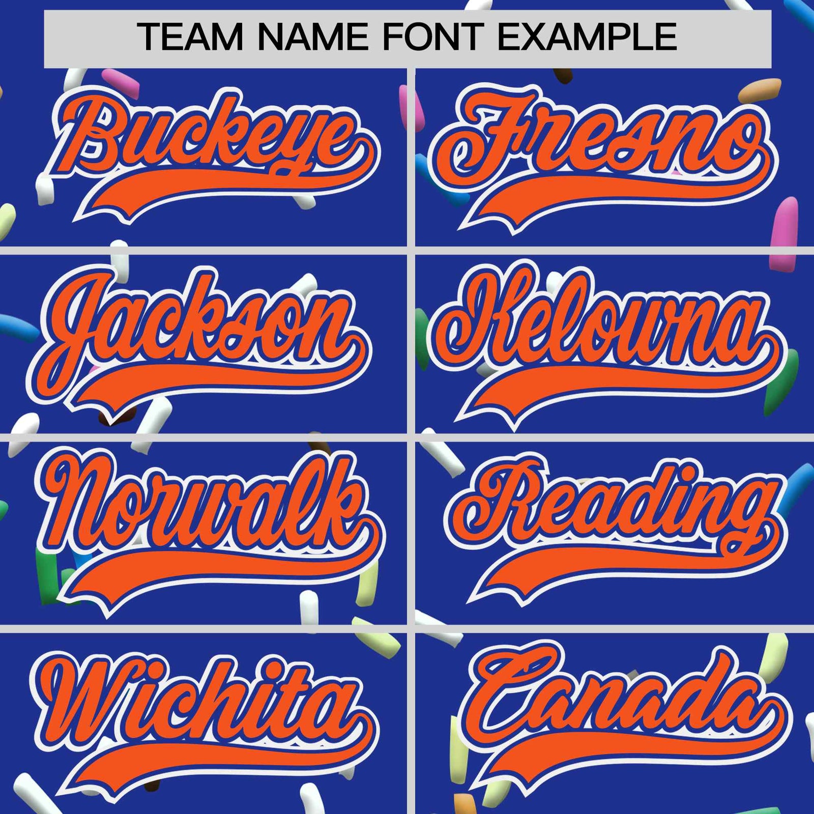 Custom Royal Blue Orange Ice Cream Pattern Personalized V-Neck Hockey Jersey