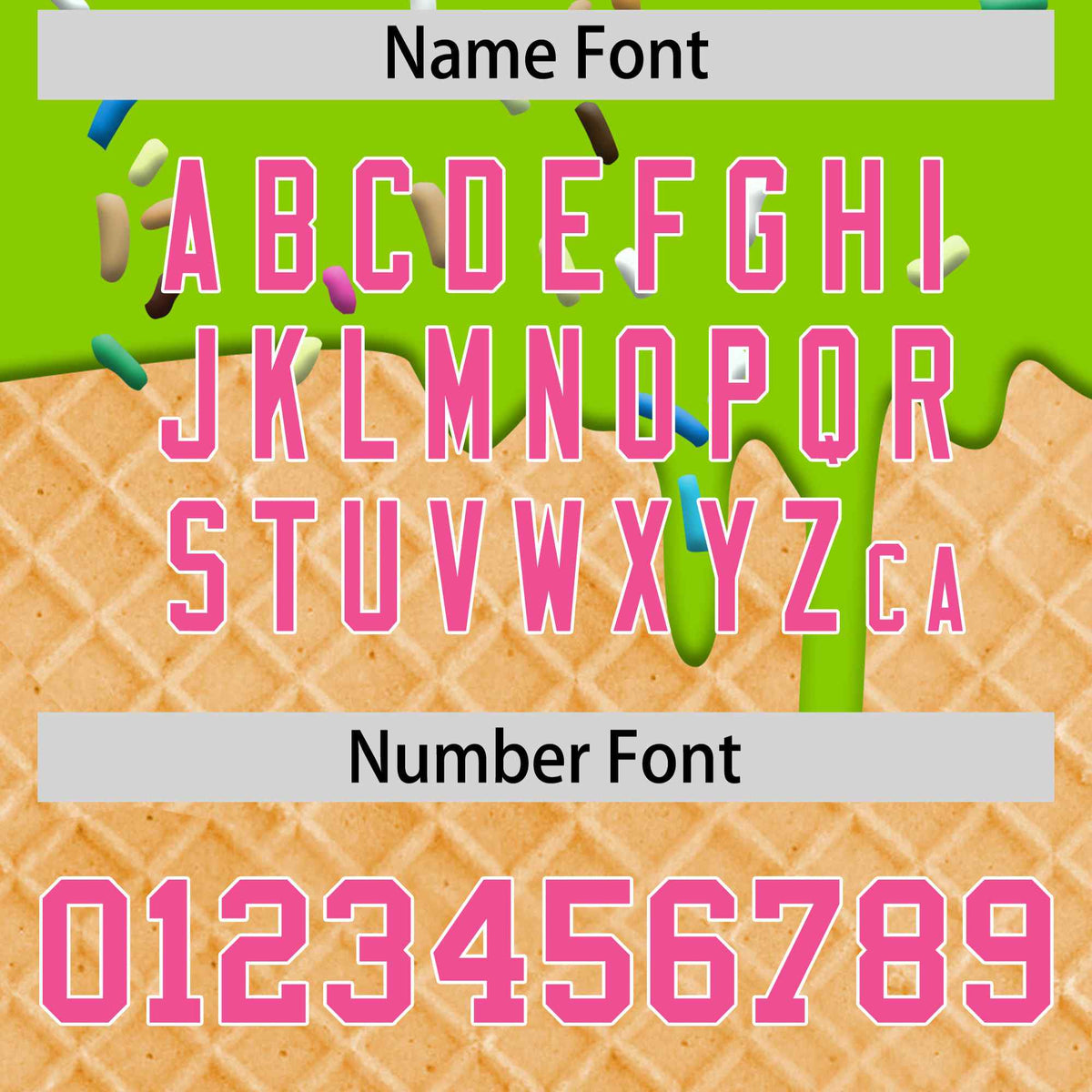 Custom Neon Green Pink Ice Cream Pattern Personalized V-Neck Hockey Jersey