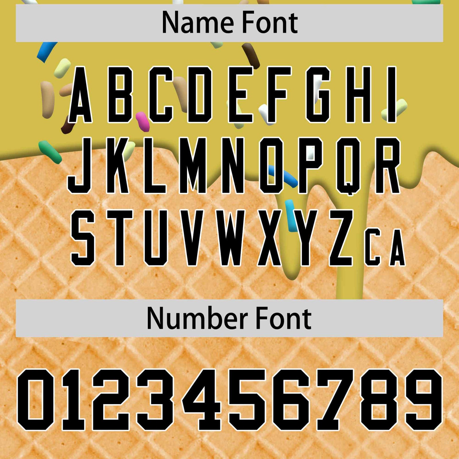 Custom Old Gold Black Ice Cream Pattern Personalized V-Neck Hockey Jersey