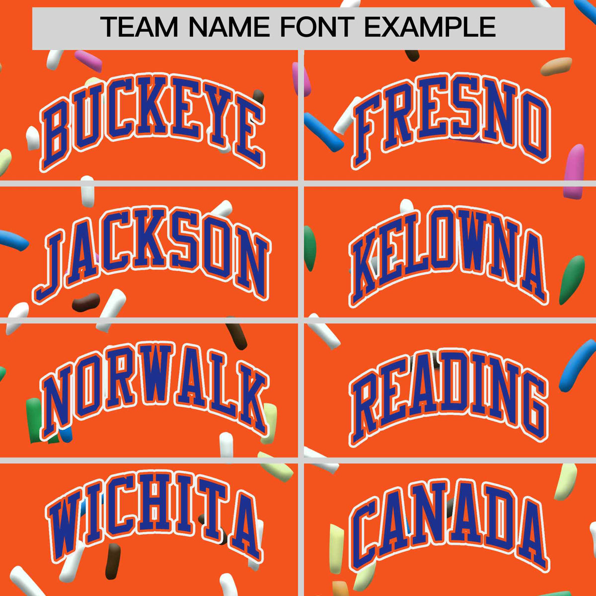 Custom Orange Royal Blue Ice Cream Pattern Personalized V-Neck Hockey Jersey