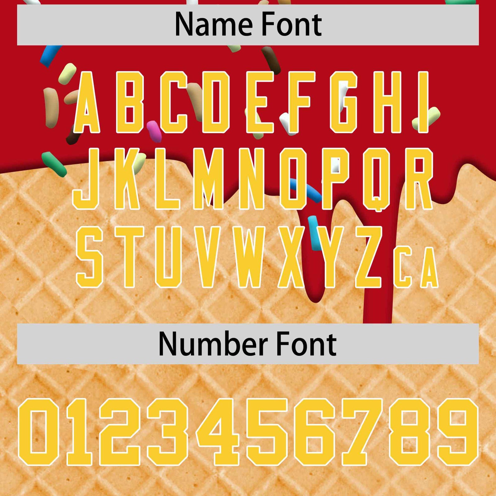 Custom Red Gold Ice Cream Pattern Personalized V-Neck Hockey Jersey