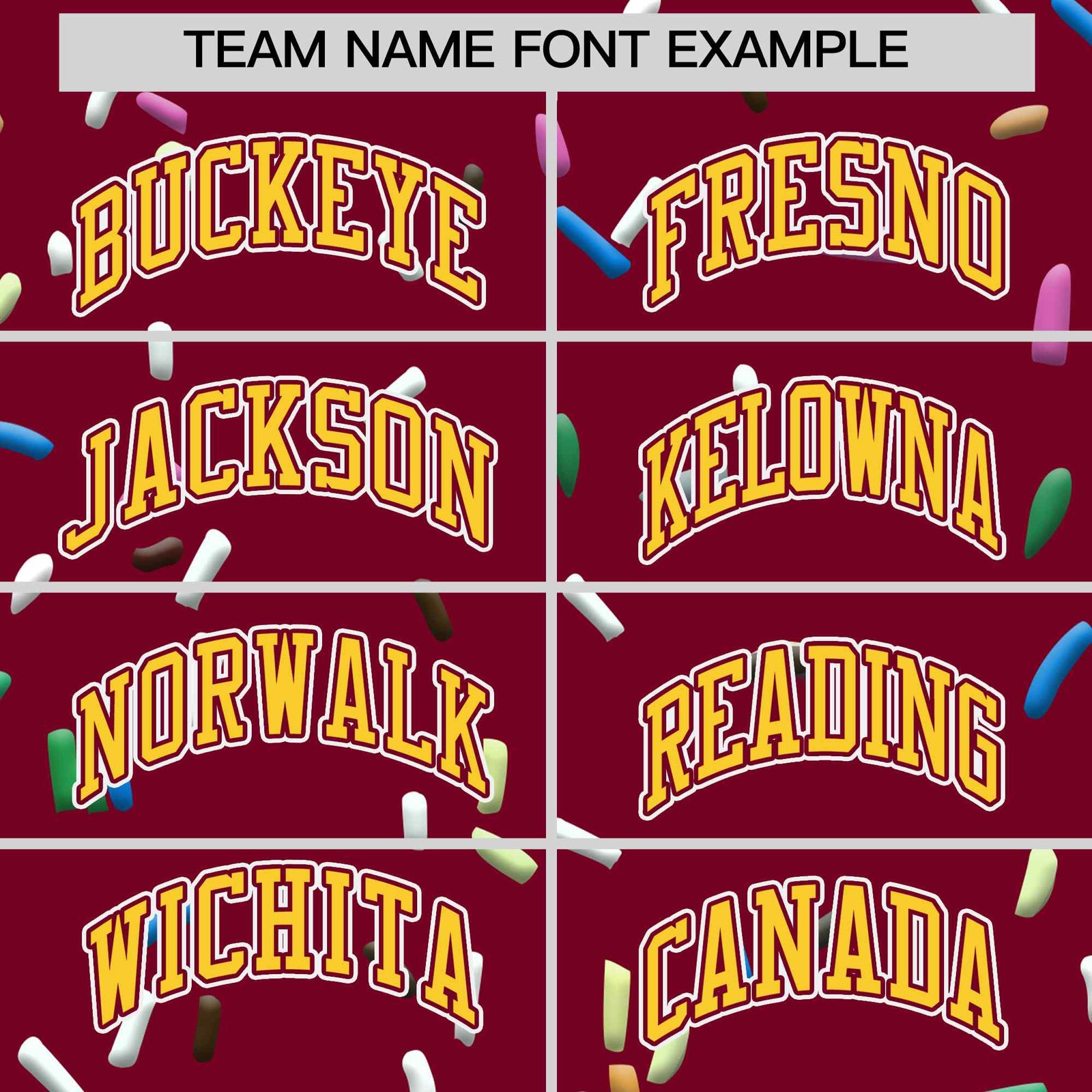 Custom Crimson Gold Ice Cream Pattern Personalized V-Neck Hockey Jersey