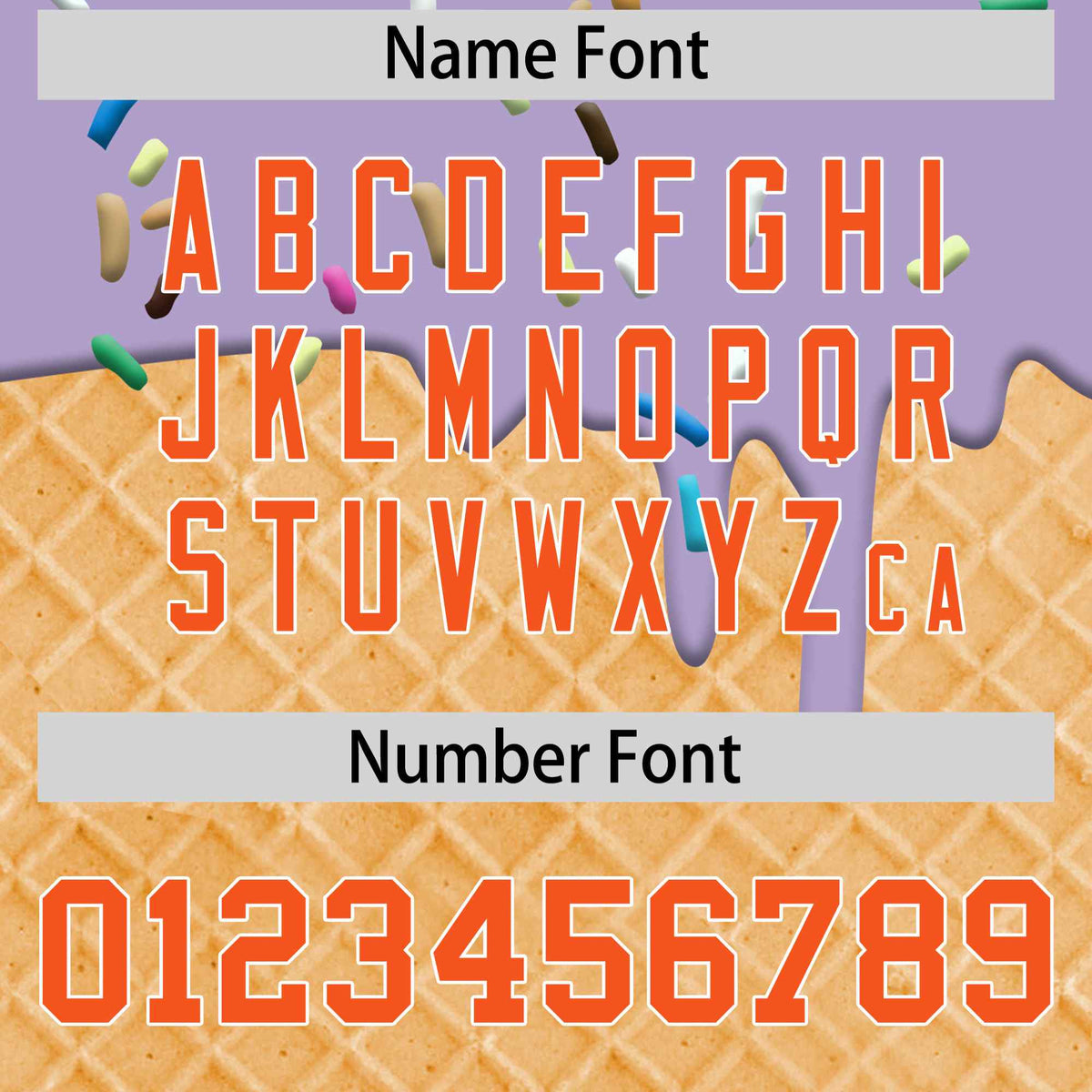 Custom Light Purple Orange Ice Cream Pattern Personalized V-Neck Hockey Jersey