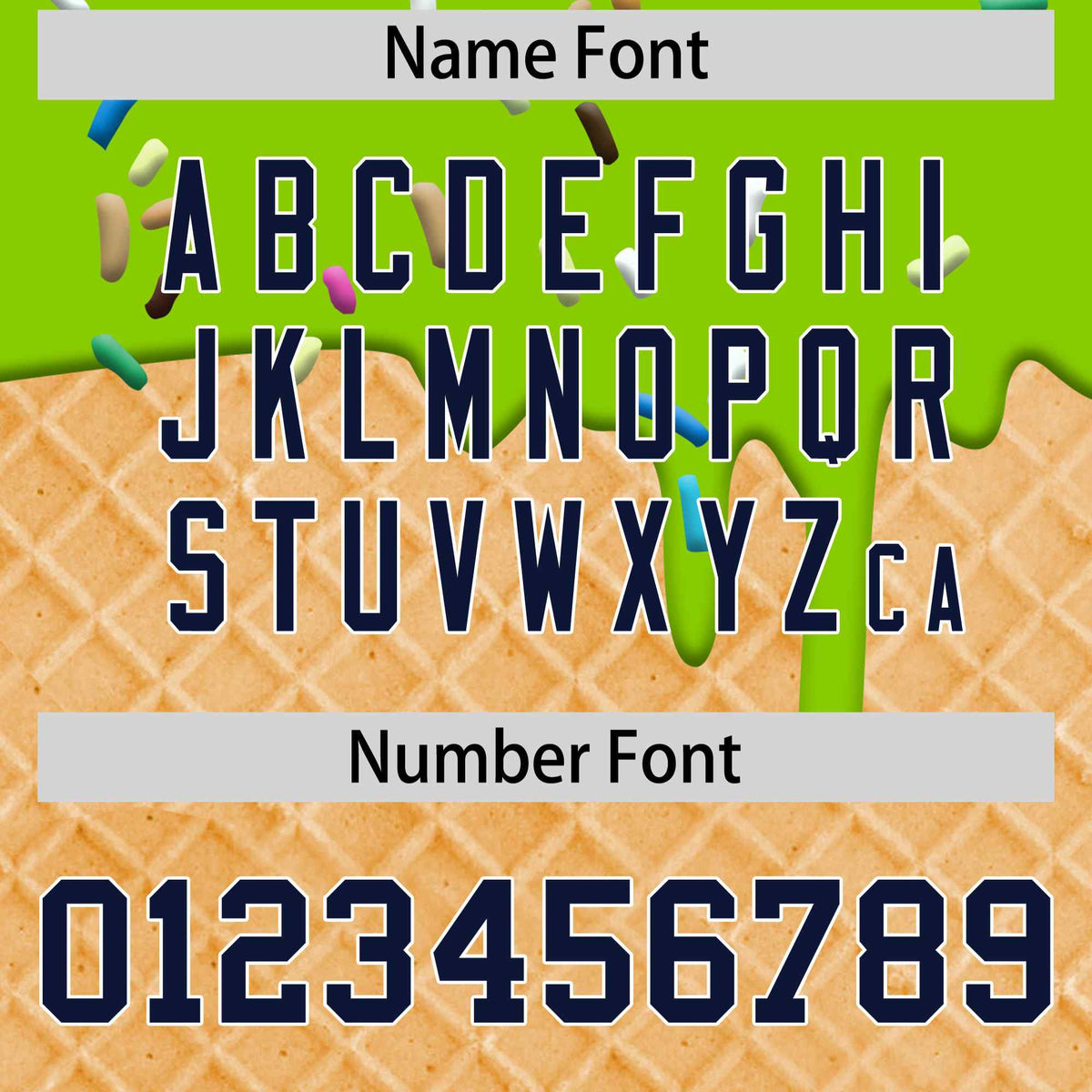 Custom Neon Green Navy Ice Cream Pattern Personalized V-Neck Hockey Jersey