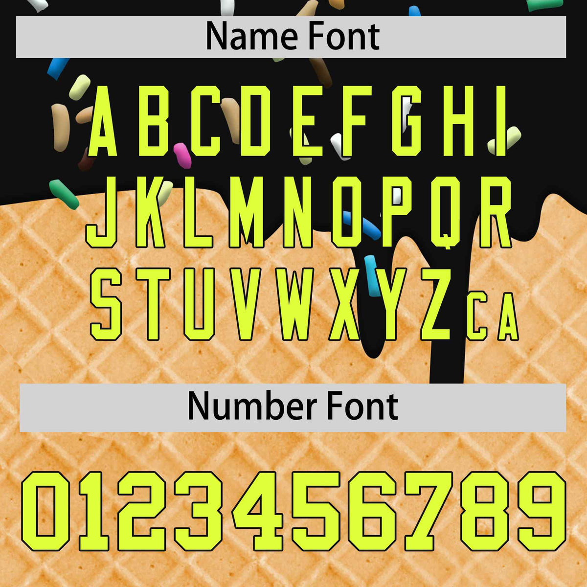 Custom Black Fluorescent Green Ice Cream Pattern Personalized V-Neck Hockey Jersey| KXKSHOP