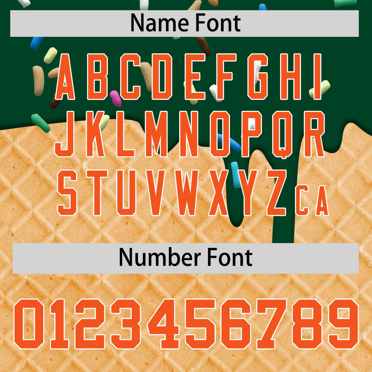 Custom Green Orange Ice Cream Pattern Personalized V-Neck Hockey Jersey| KXKSHOP