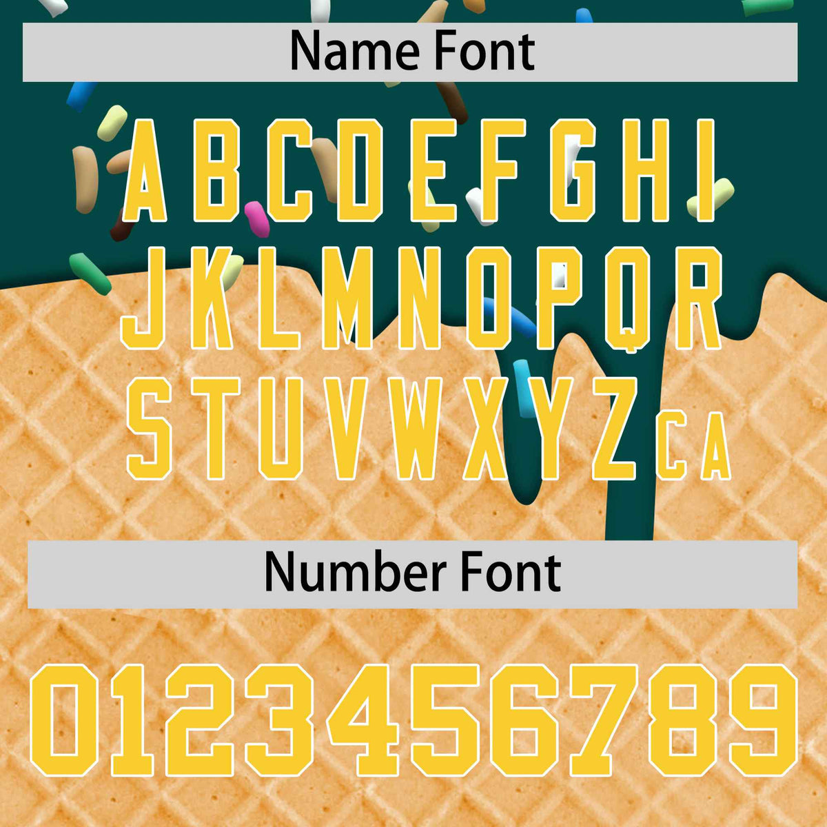 Custom Midnight Green Gold Ice Cream Pattern Personalized V-Neck Hockey Jersey| KXKSHOP