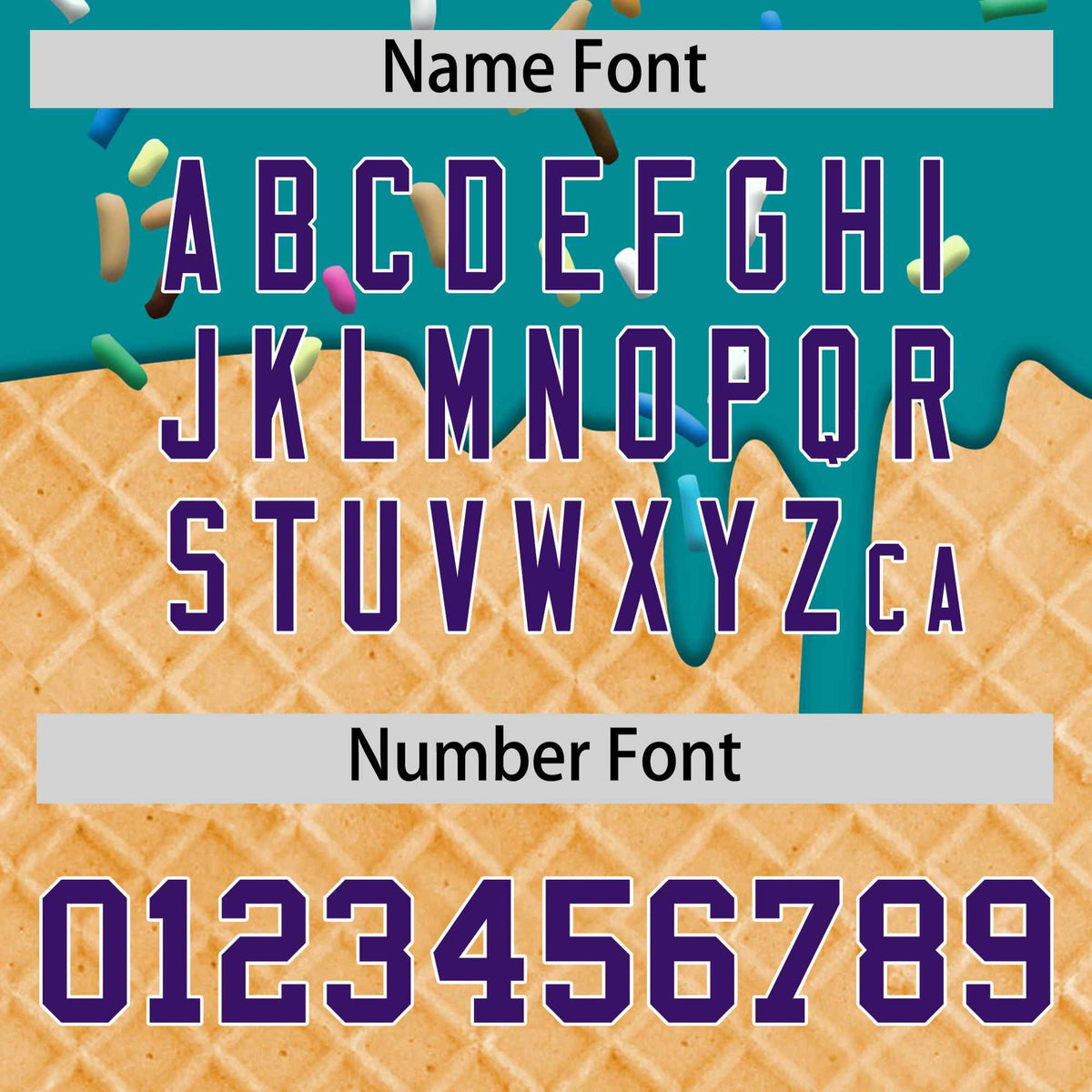 Custom Teal Purple Ice Cream Pattern Personalized V-Neck Hockey Jersey| KXKSHOP