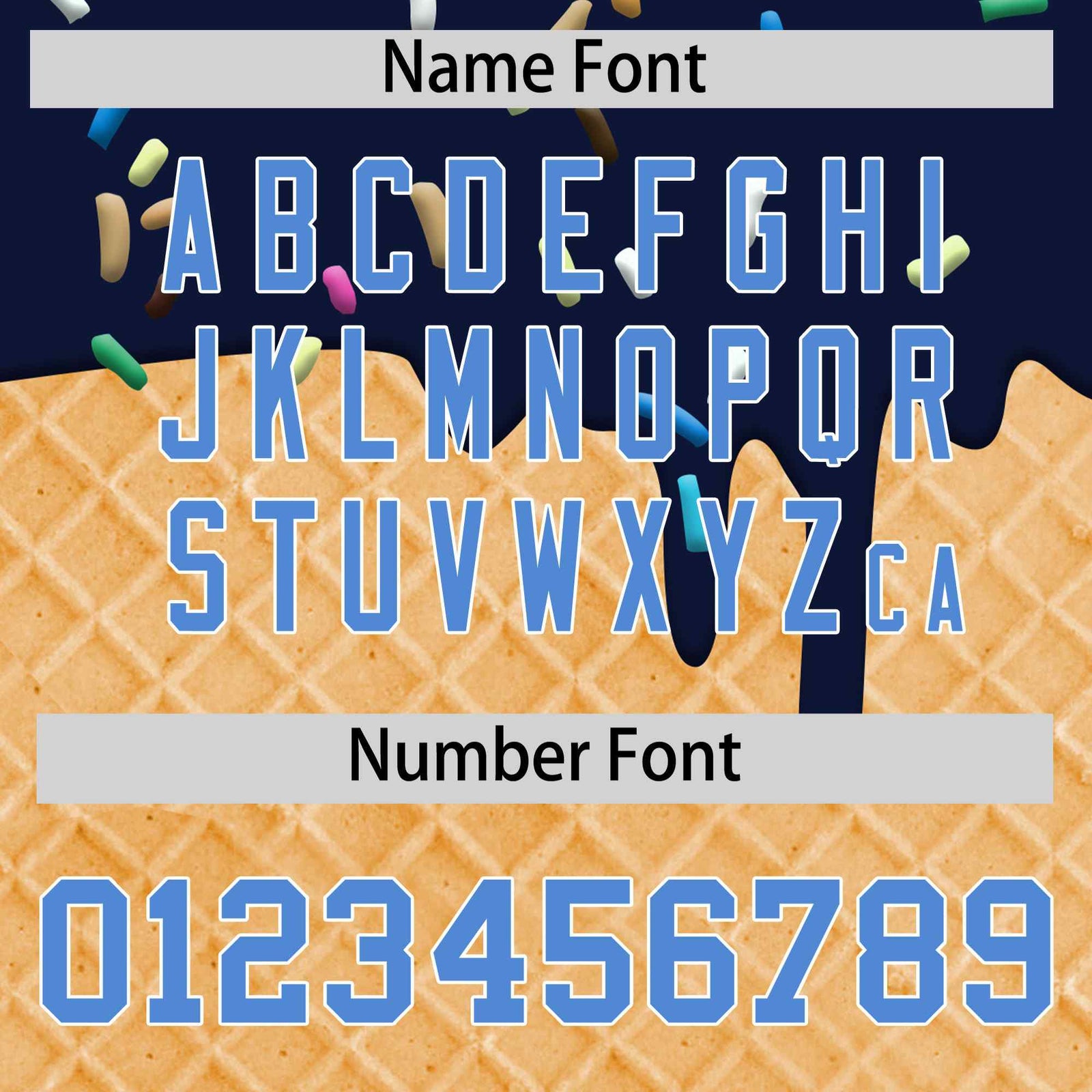 Custom Navy Powder Blue Ice Cream Pattern Personalized V-Neck Hockey Jersey| KXKSHOP