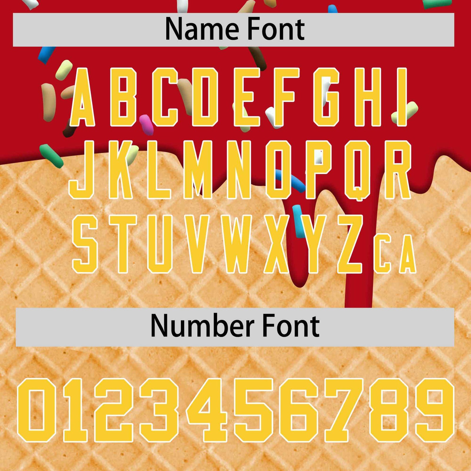 Custom Red Gold Ice Cream Pattern Personalized V-Neck Hockey Jersey| KXKSHOP