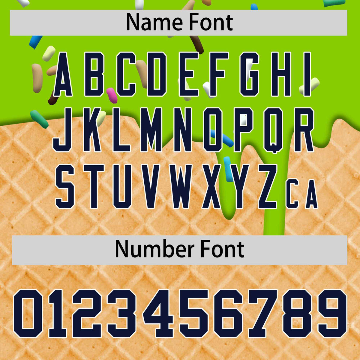 Custom Neon Green Navy Ice Cream Pattern Personalized V-Neck Hockey Jersey| KXKSHOP