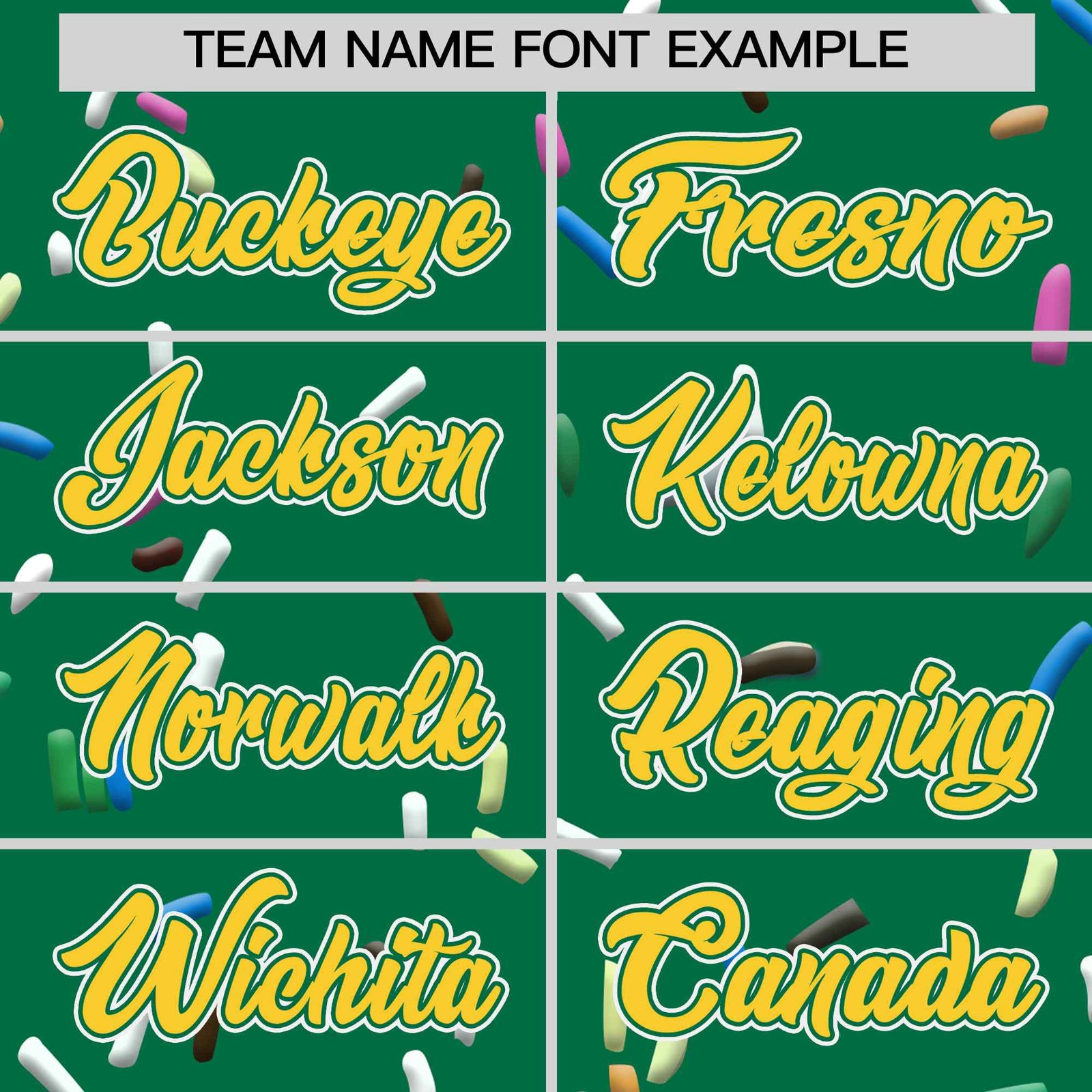 Custom Kelly Green Gold Ice Cream Pattern Personalized V-Neck Hockey Jersey