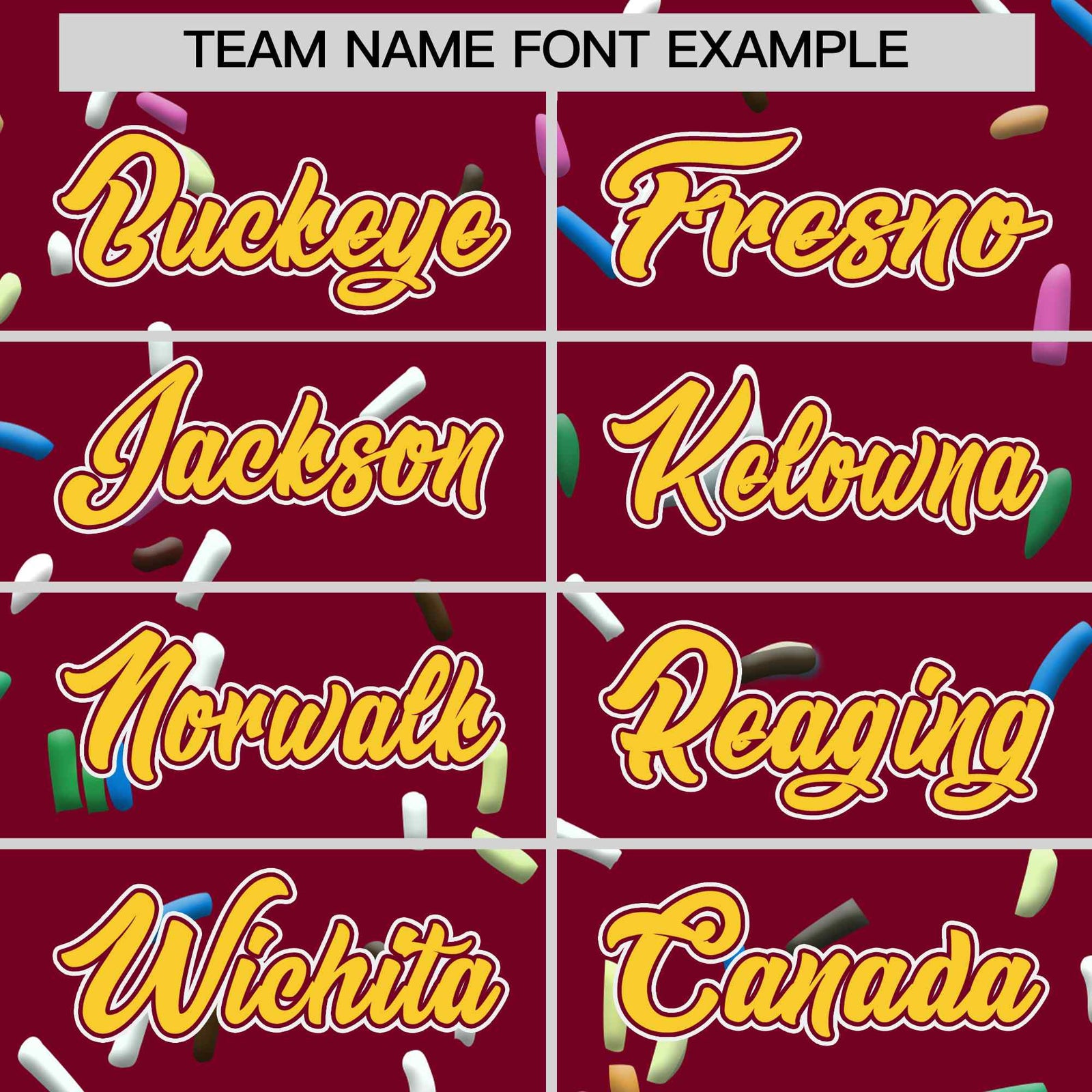 Custom Crimson Gold Ice Cream Pattern Personalized V-Neck Hockey Jersey
