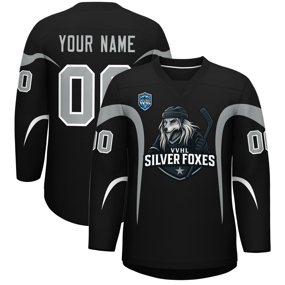 VVHL S8 SILVER FOXES White Hockey Jersey