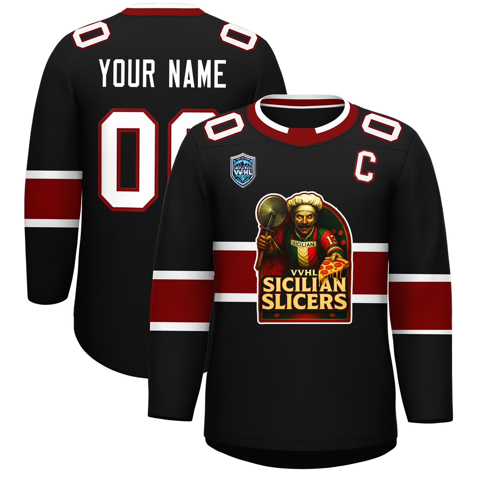 VVHL S8 Sicilian Slicers Red Hockey Jersey