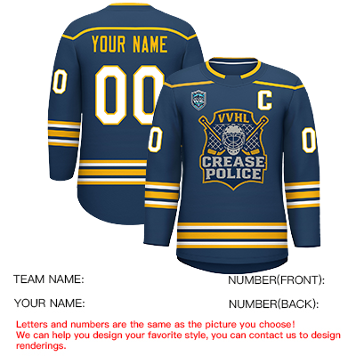 VVHL S9 Crease Police Yellow White Hockey Jersey