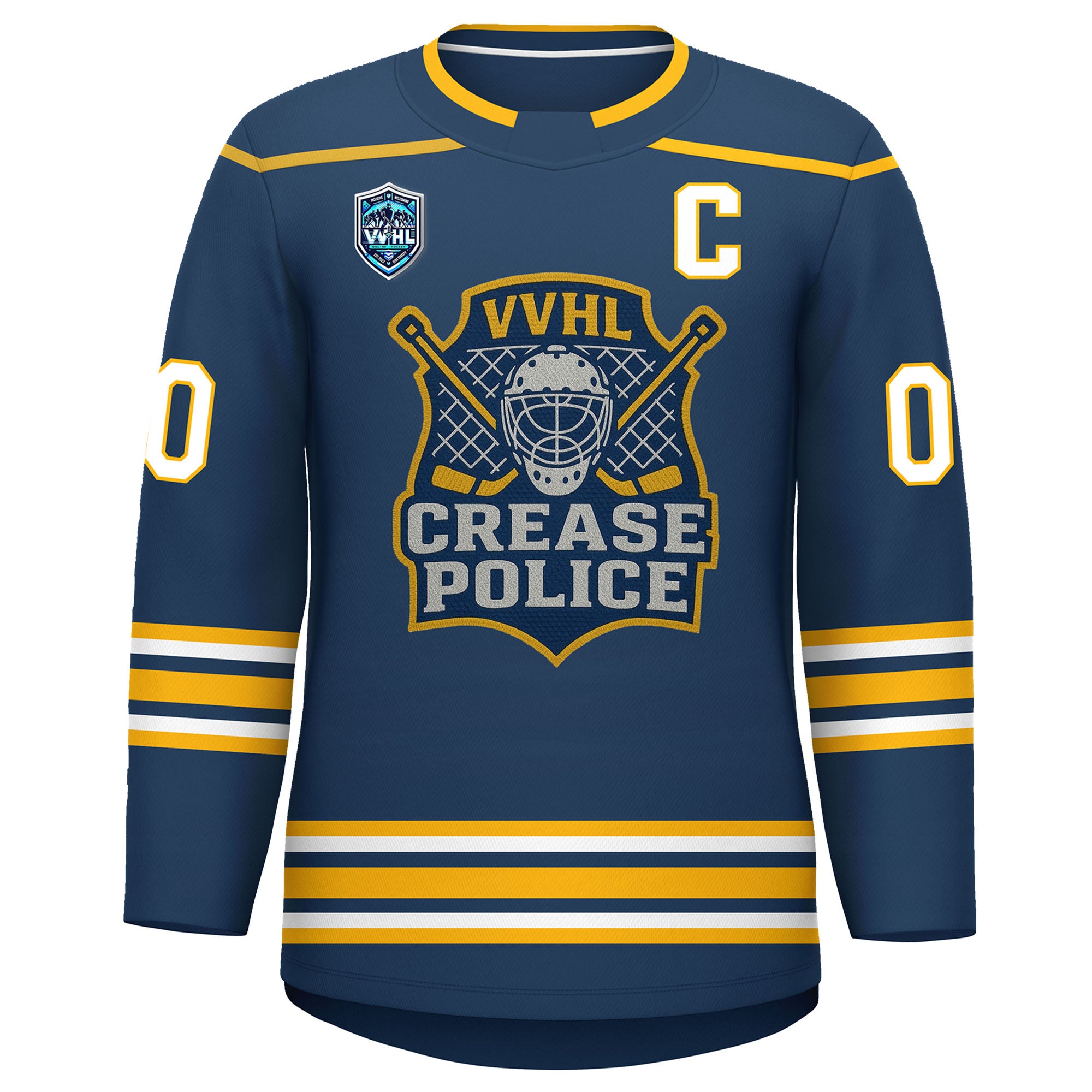 VVHL S9 Crease Police Yellow White Hockey Jersey