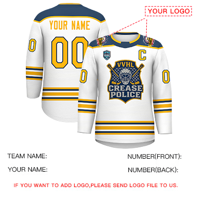 VVHL S9 Crease Police Yellow White Hockey Jersey