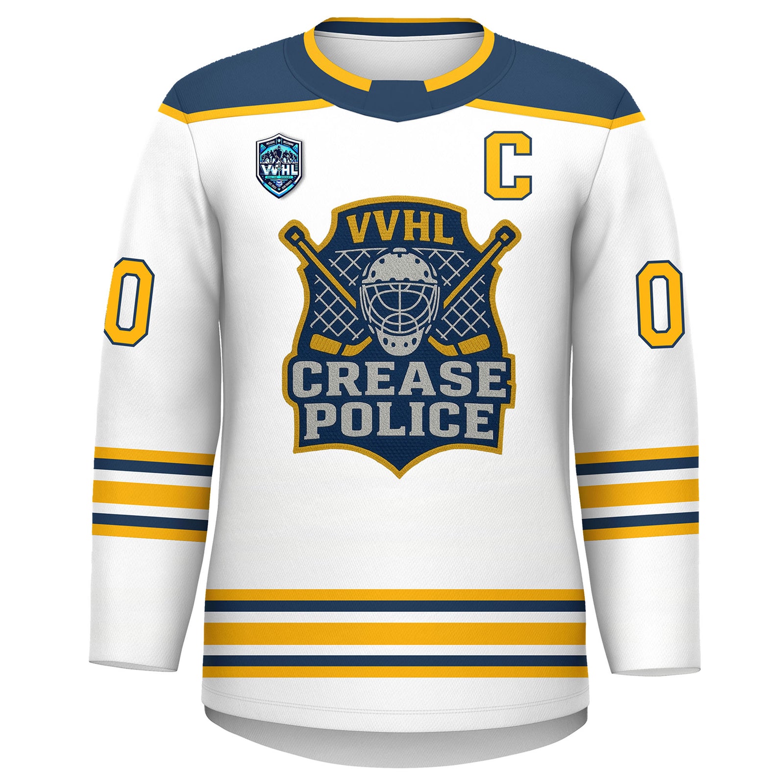 VVHL S9 Crease Police Yellow White Hockey Jersey
