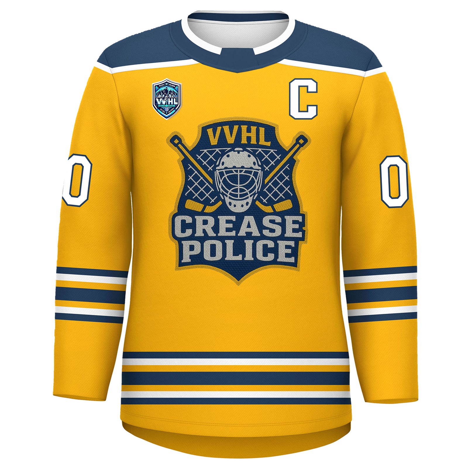 VVHL S9 Crease Police Yellow White Hockey Jersey