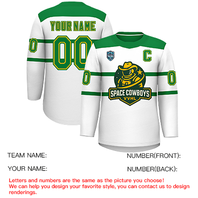 VVHL S9 Space Cowboys Black White Green Hockey Jersey