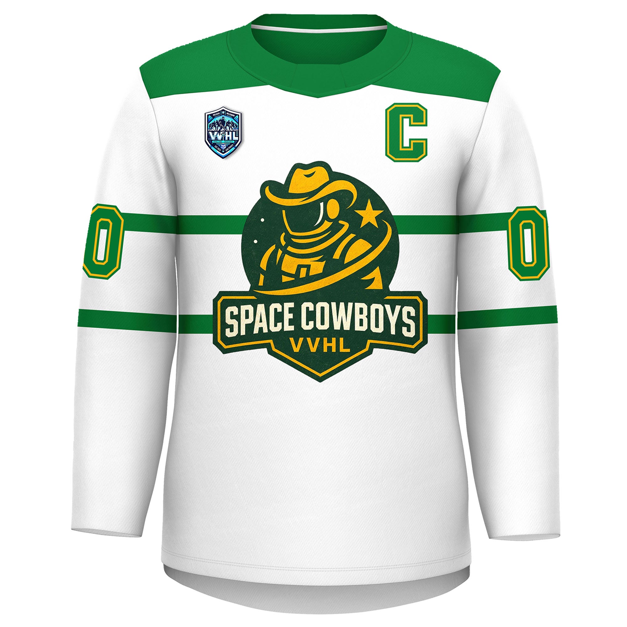 VVHL S9 Space Cowboys Black White Green Hockey Jersey