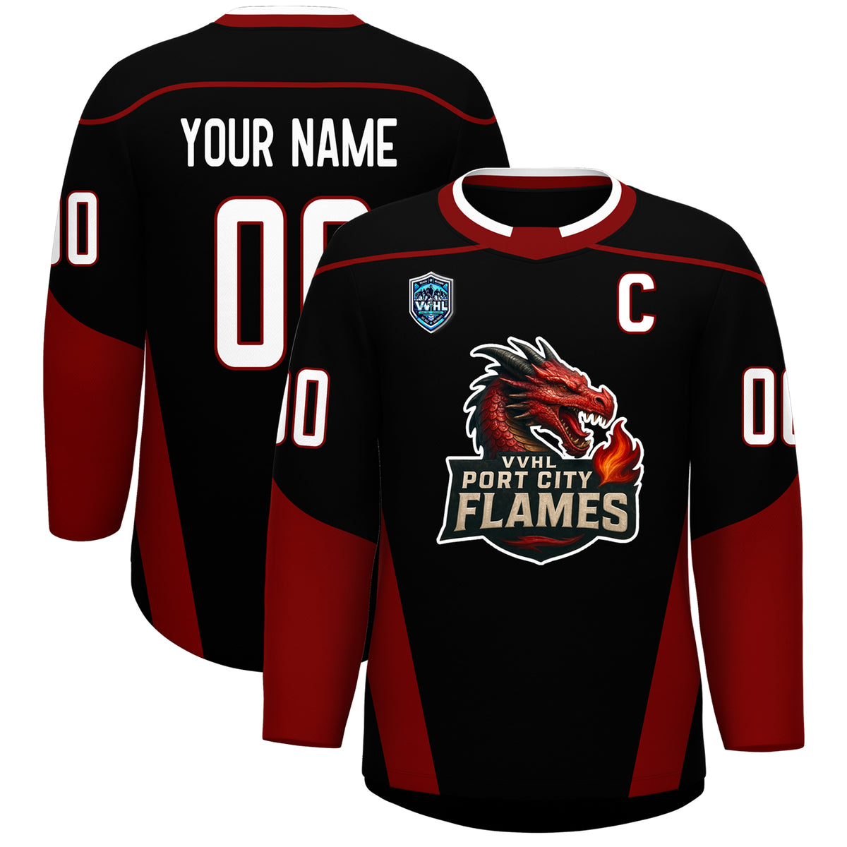 VVHL S9 Port City Flames Hockey Jersey