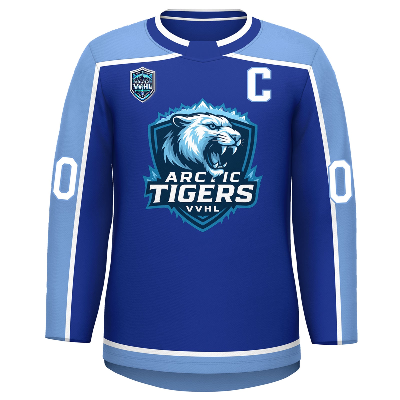 VVHL S9 Arctic Tigers Blue White Hockey Jersey