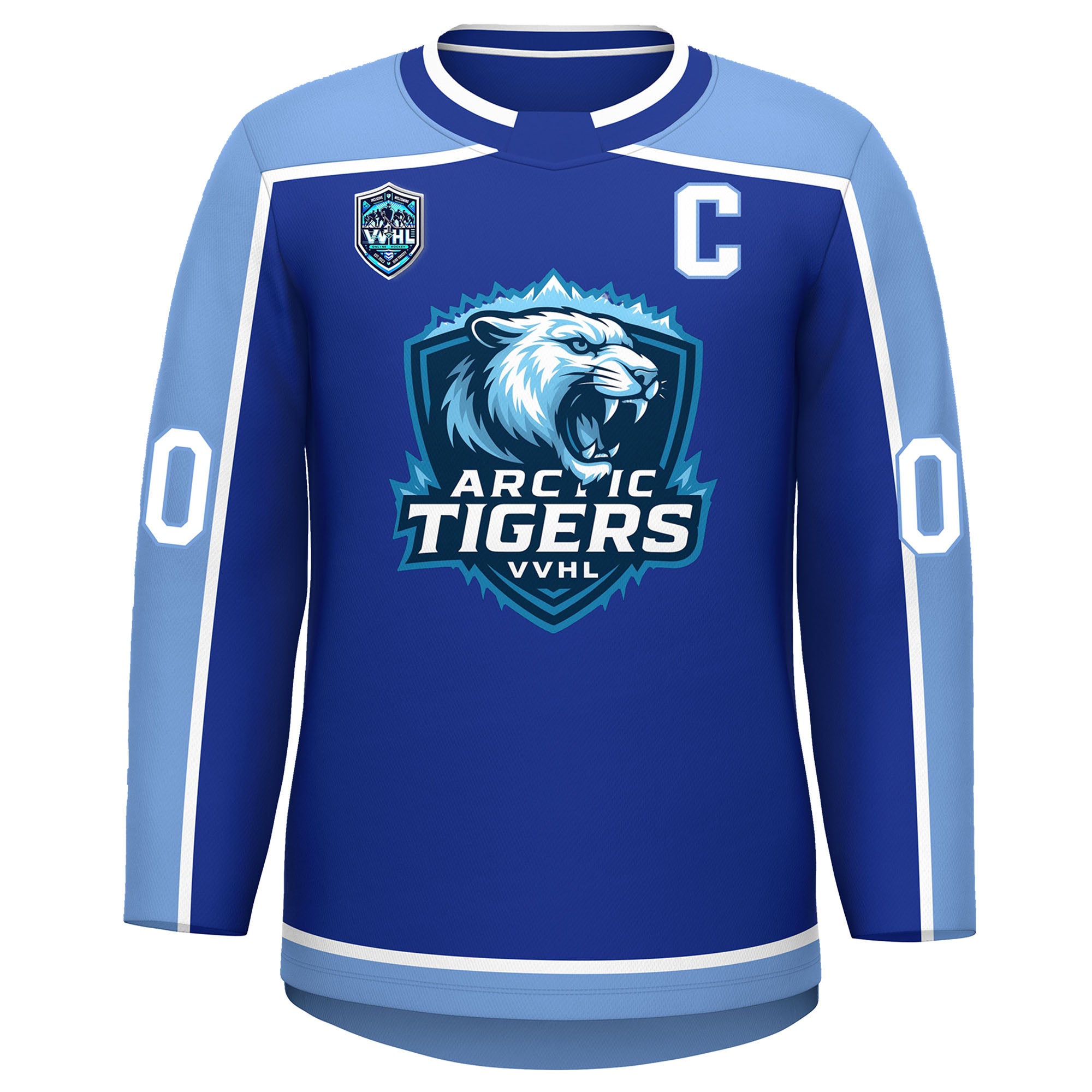 VVHL S9 Arctic Tigers Blue White Hockey Jersey