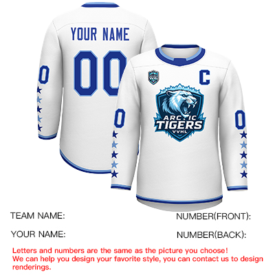 VVHL S9 Arctic Tigers Blue White Hockey Jersey