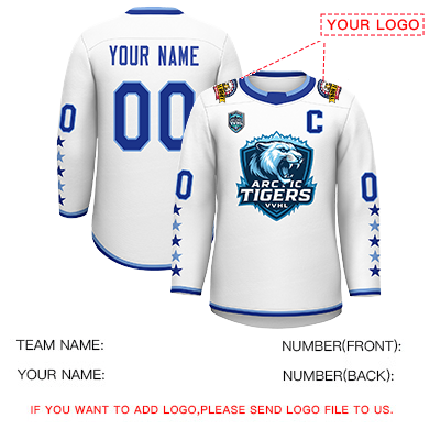 VVHL S9 Arctic Tigers Blue White Hockey Jersey