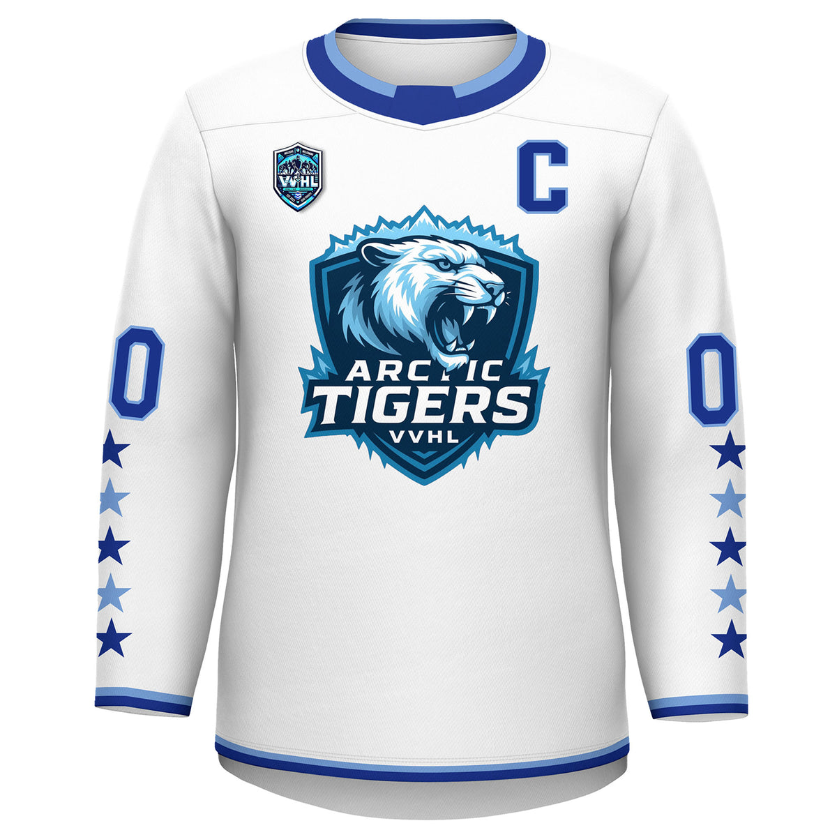VVHL S9 Arctic Tigers Blue White Hockey Jersey