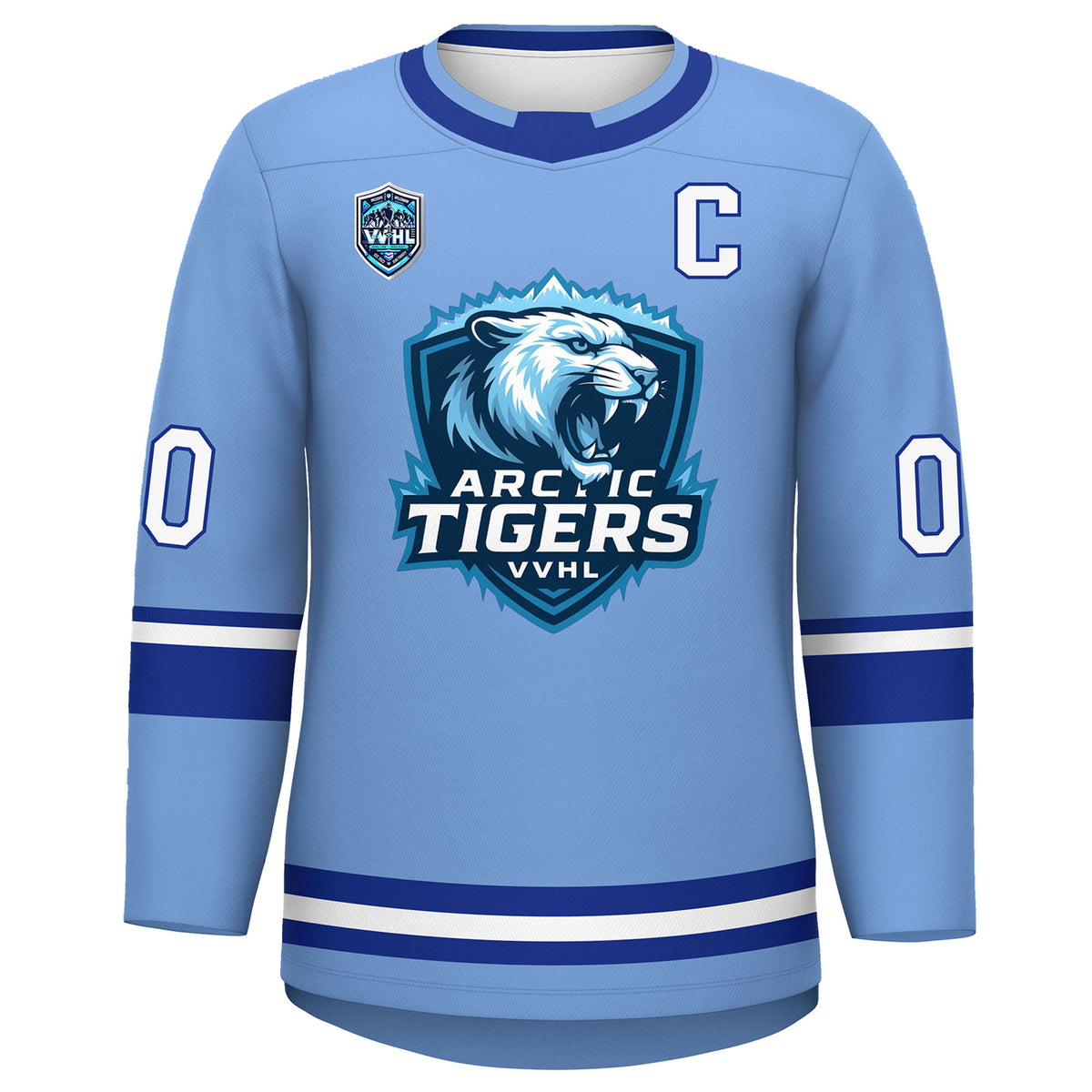 VVHL S9 Arctic Tigers Blue White Hockey Jersey