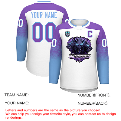 VVHL S9 Dreadhounds  White Black Hockey Jersey