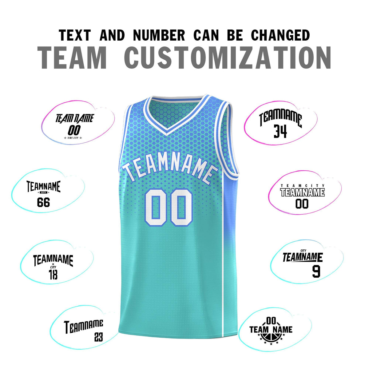 Custom Bright Green Light Blue Reversible Side Gradient Sports Uniform Dot Pattern Basketball Jersey Kits