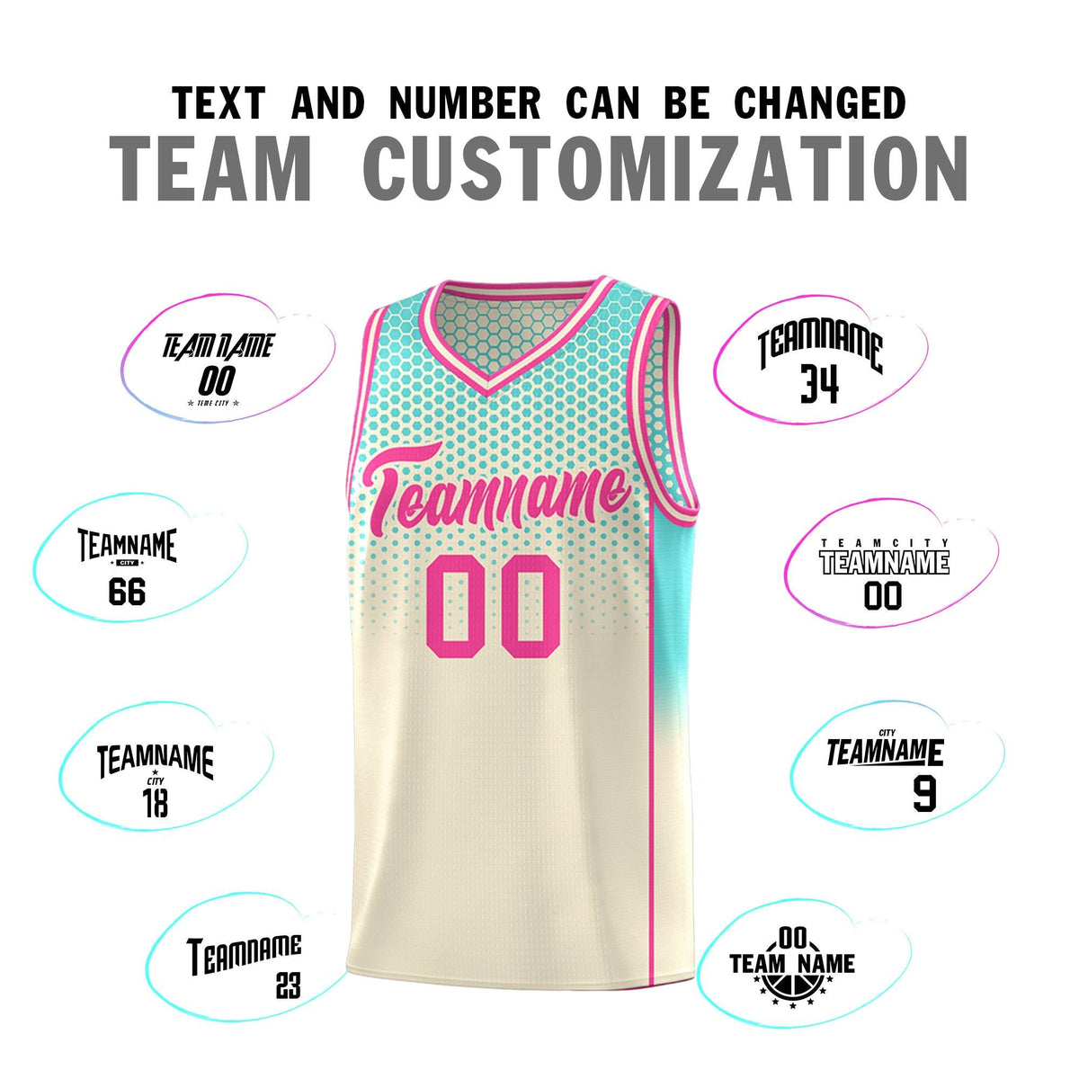 Custom Cream Bright Green Reversible Side Gradient Sports Uniform Dot Pattern Basketball Jersey Kits