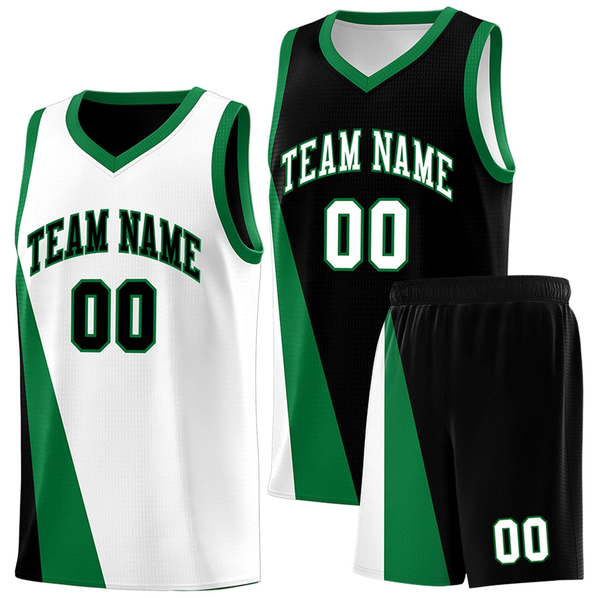 Custom White Black Slanting Two Lines Color Block Sports Uniform Basketball Jersey