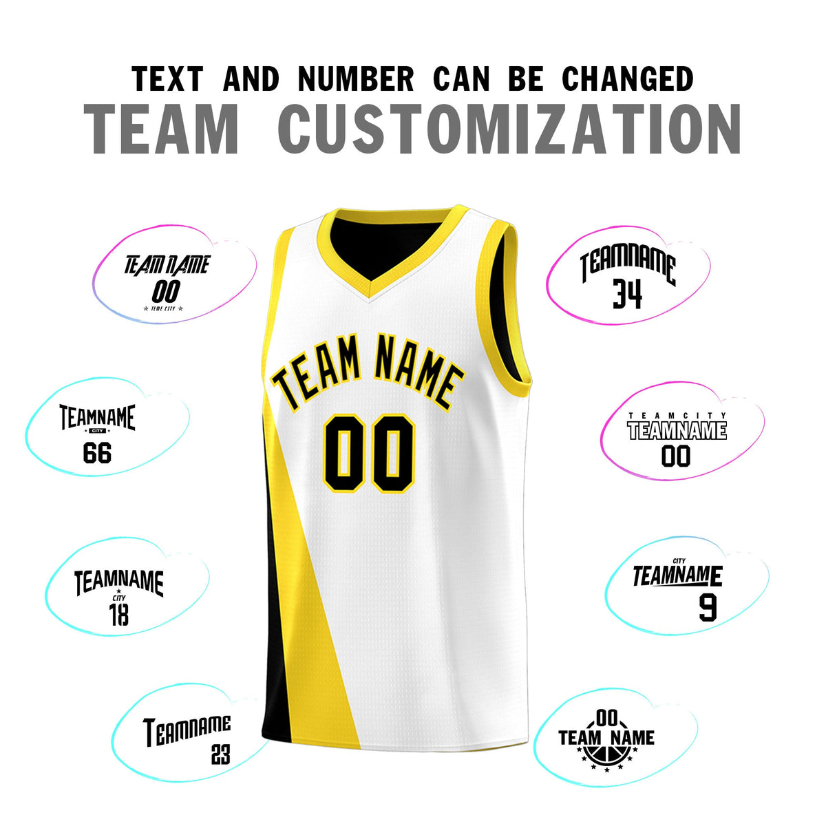 Custom White Black Slanting Two Lines Color Block Sports Uniform Basketball Jersey