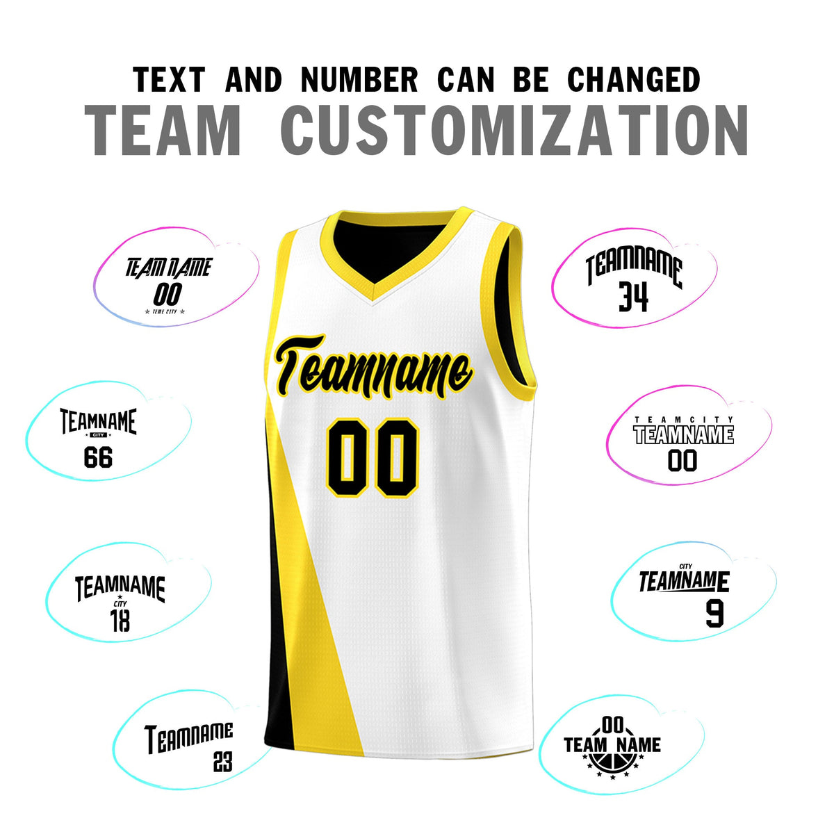 Custom White Black Slanting Two Lines Color Block Sports Uniform Basketball Jersey