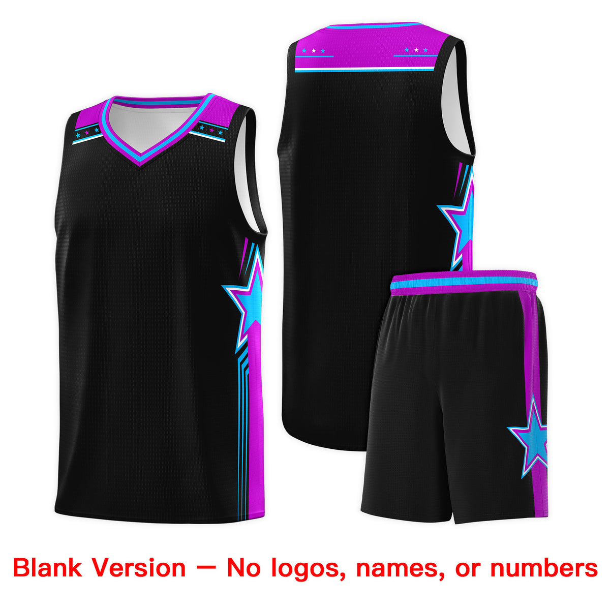 Custom Black White Double Side Sets Men Basketball Jersey