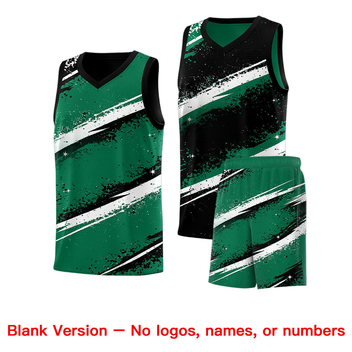 Custom Black Kelly Green White Basketball Jersey Stellar Strike Series Splash Lightweight