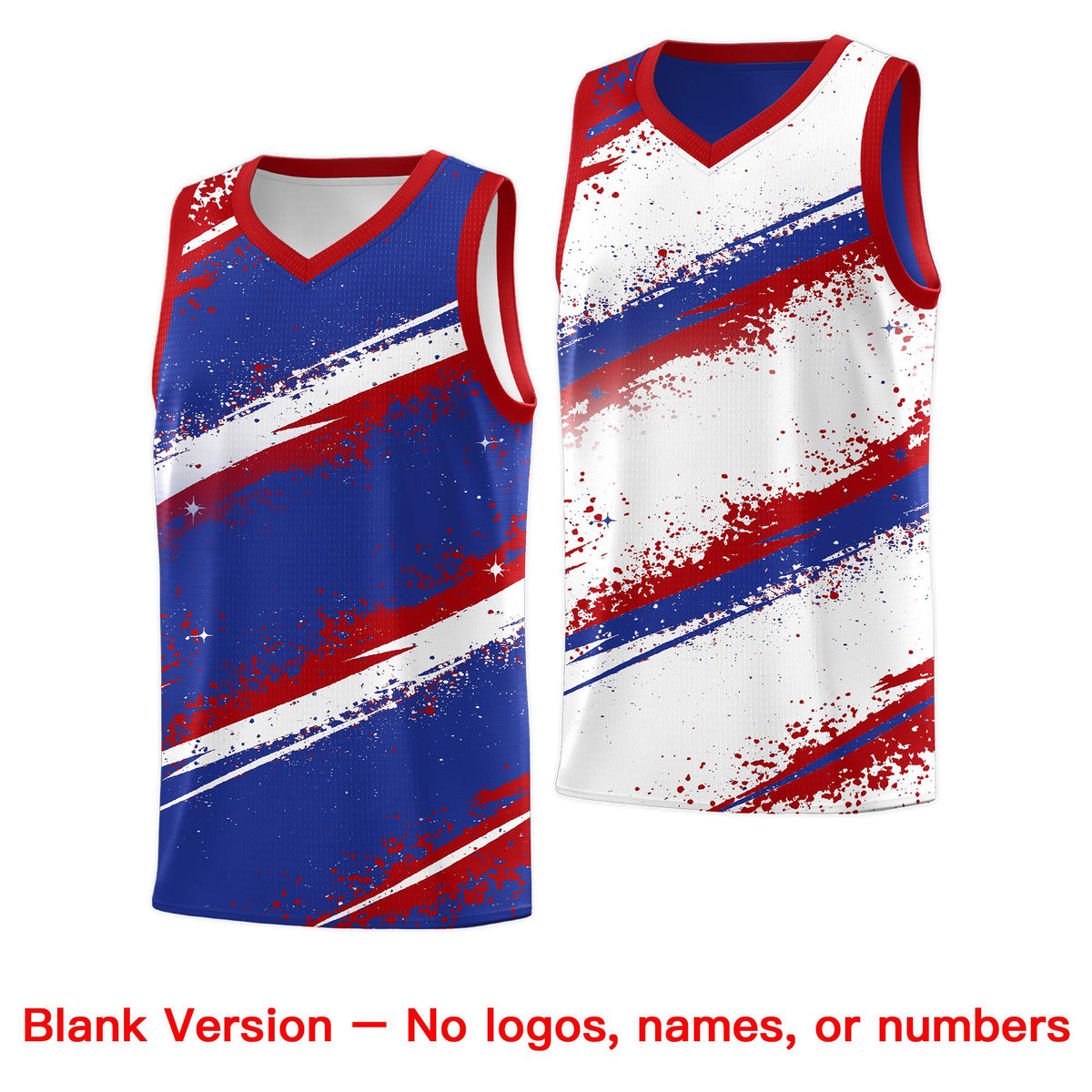 Custom Royal Blue Red White Basketball Jersey Stellar Strike Series Impact Quick-Drying