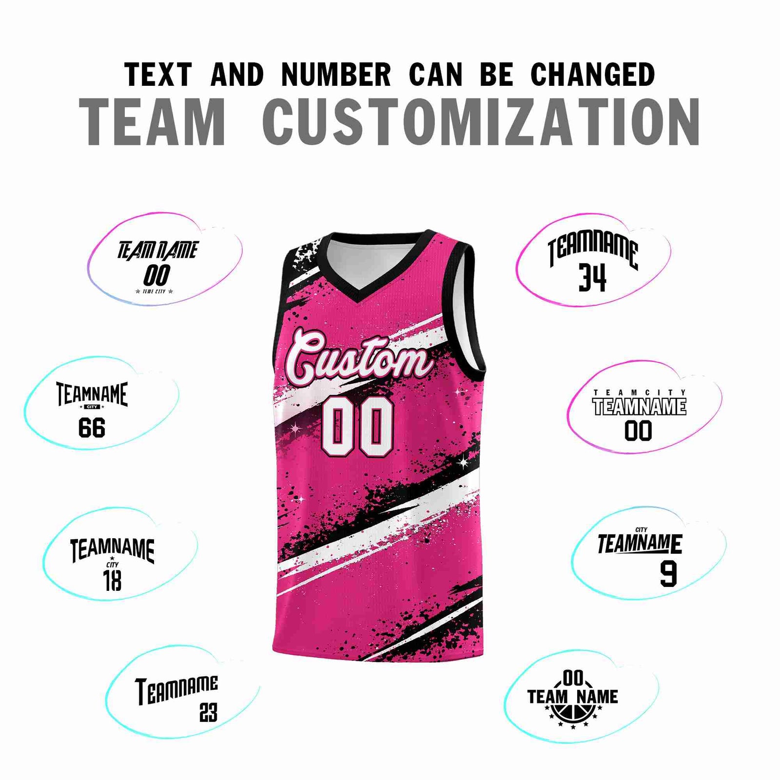 Custom Pink Black White Basketball Jersey Stellar Strike Series Dynamic Sublimation Printing