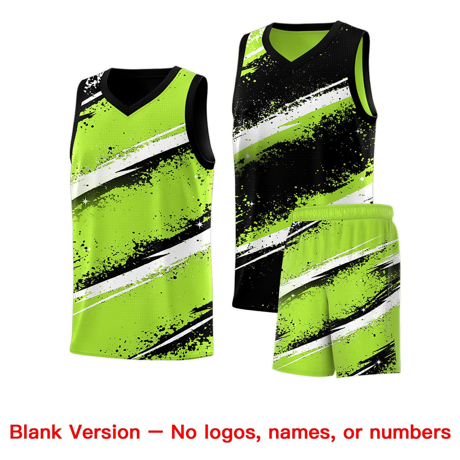 Custom Black Green White Basketball Jersey Stellar Strike Series Velocity Breathable