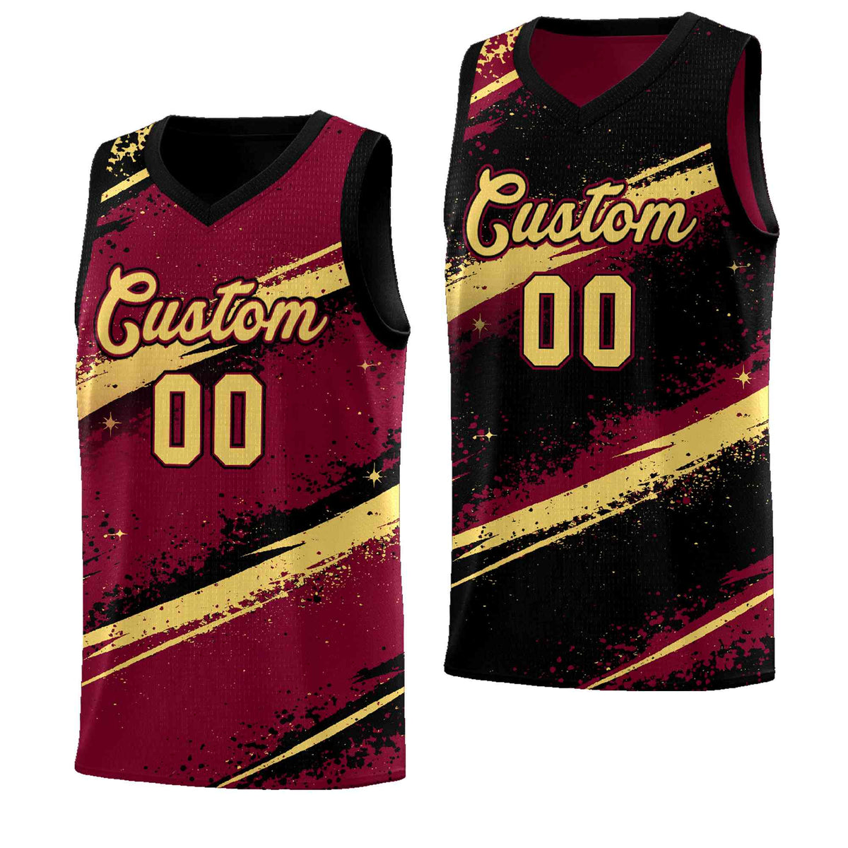 Custom Crimson Black Khaki Basketball Jersey Stellar Strike Series Dynamic Breathable