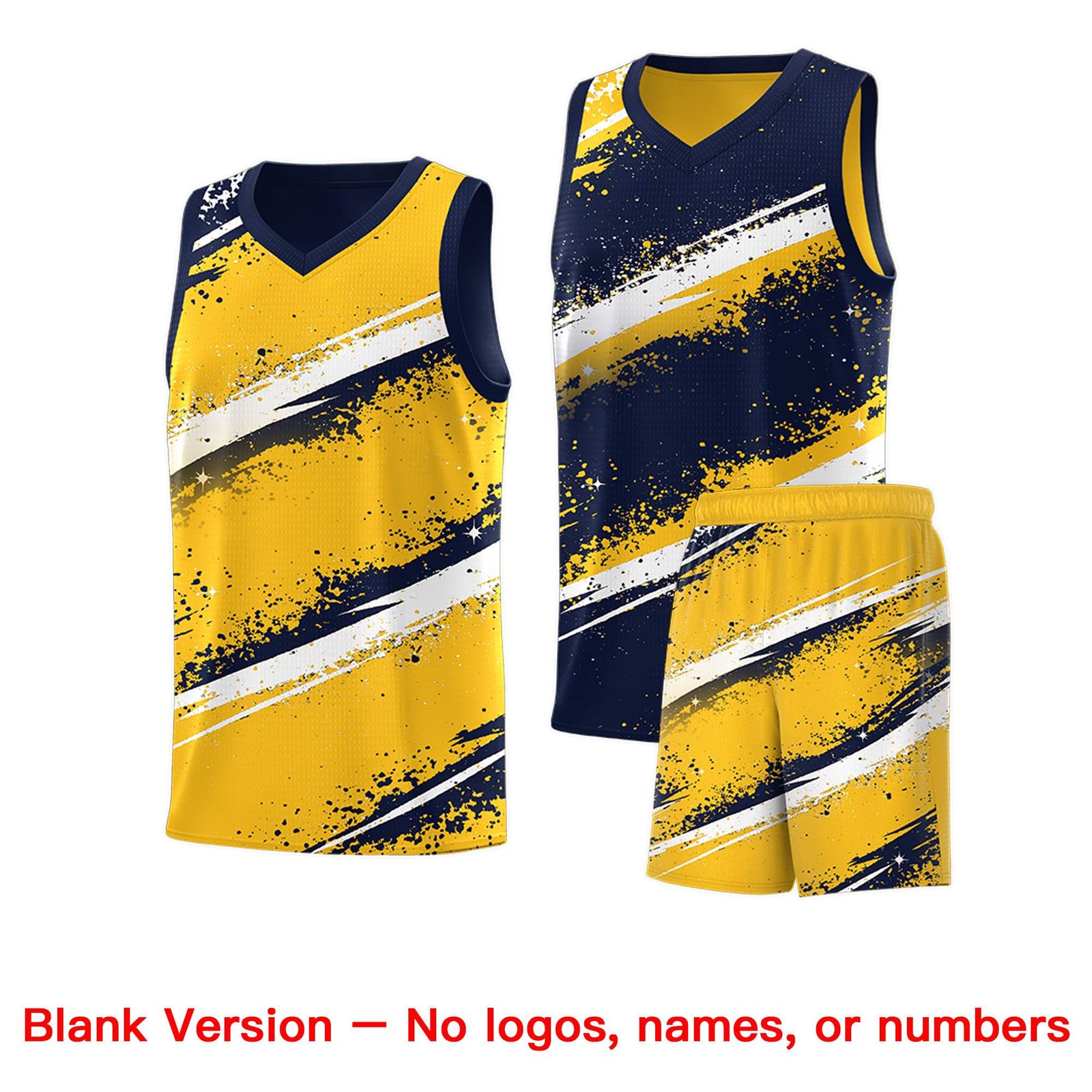 Custom Navy Yellow White Basketball Jersey Stellar Strike Series Velocity Sublimation Printing
