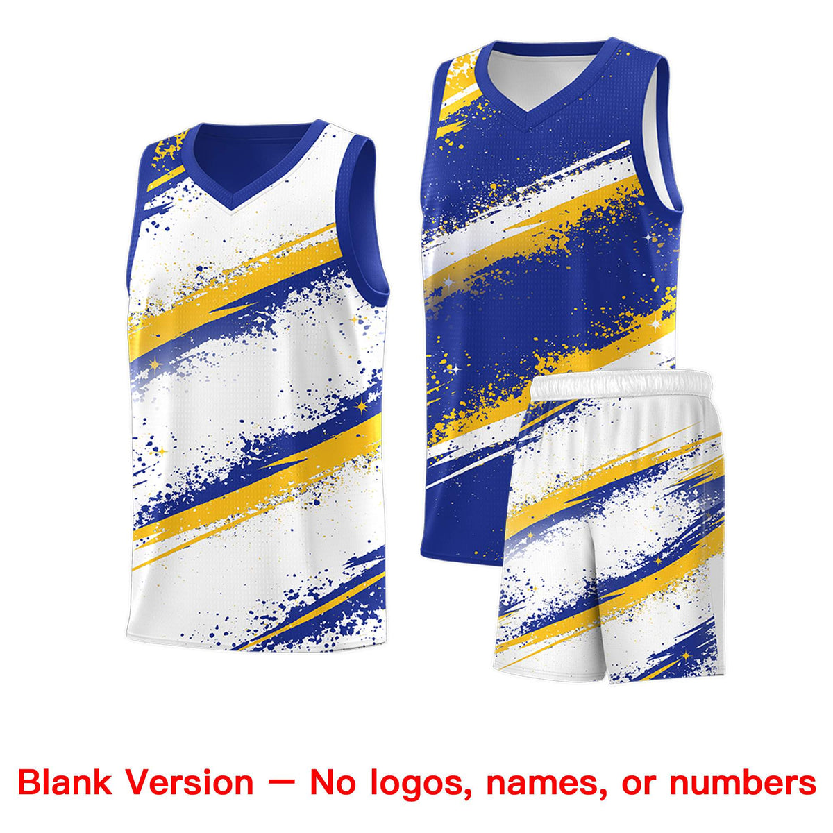 Custom Royal Blue Yellow White Basketball Jersey Stellar Strike Series Cosmic Quick-Drying