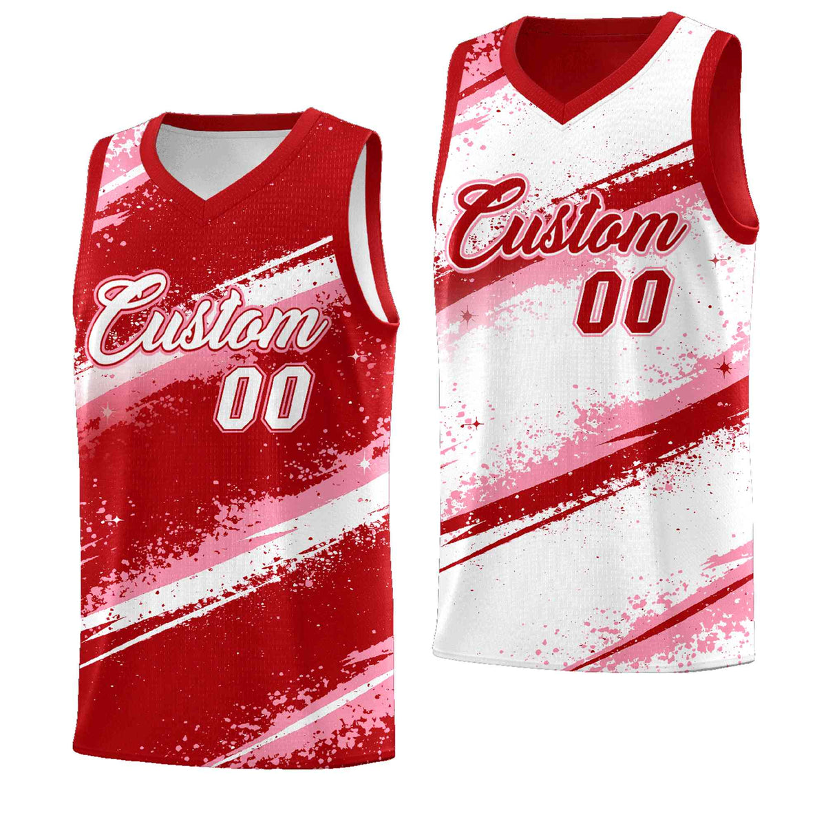 Custom Red Light Pink White Basketball Jersey Stellar Strike Series Impact Lightweight