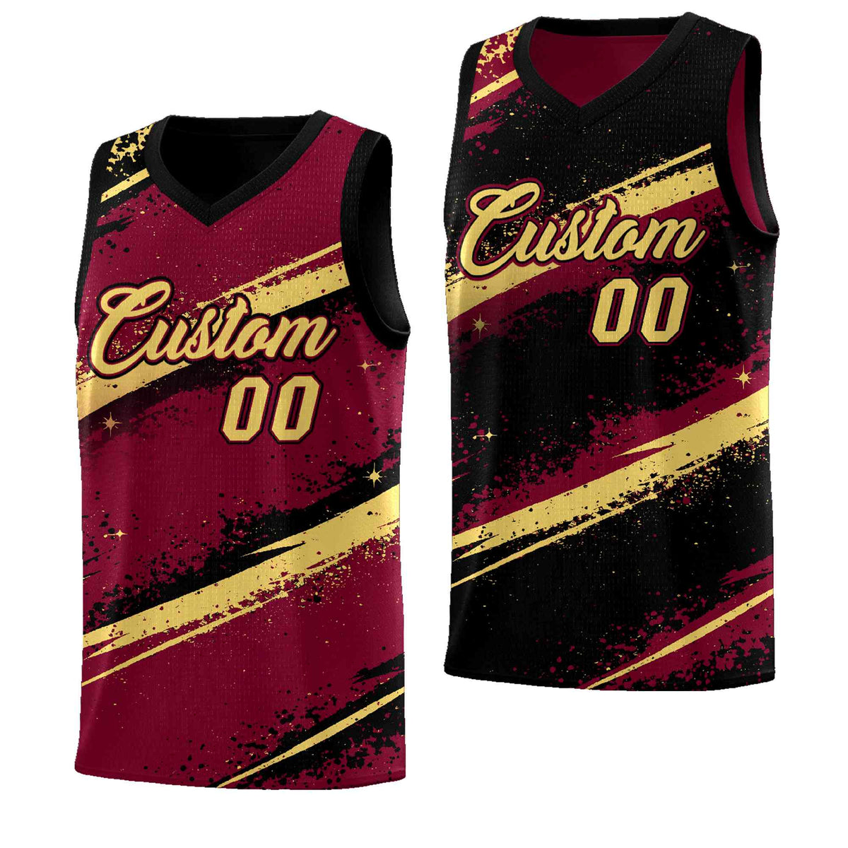 Custom Crimson Black Khaki Basketball Jersey Stellar Strike Series Dynamic Breathable